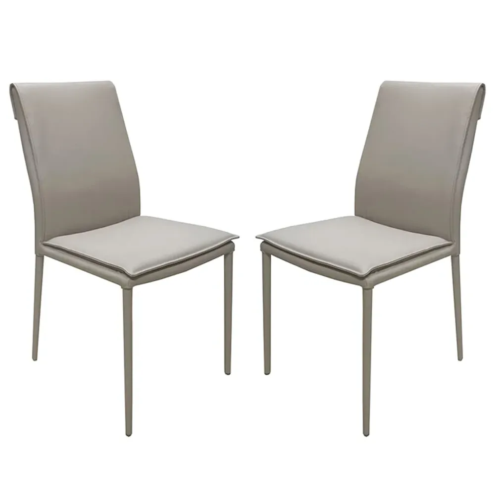 Yrone Dining Chairs Set of 2 - Mocha, PU Leather image