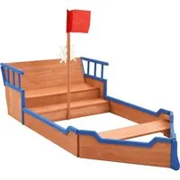 Yucaipa Pirate Ship Sandbox - Natural, Blue, Firwood alternate view