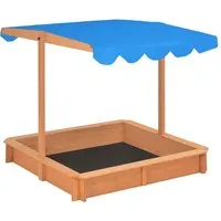 Yucaipa Wooden Sandbox with Adjustable Roof - Natural, Blue alternate view
