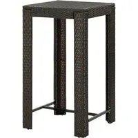 Yuna Garden Bar Table - Brown, Poly Rattan