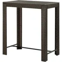 Yuna Garden Bar Table - Brown, Poly Rattan