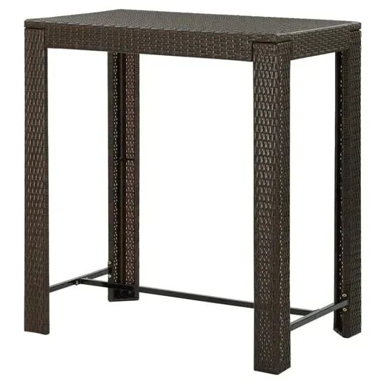 Yuna Garden Bar Table - Brown, Poly Rattan