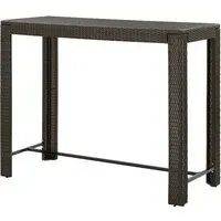 Yuna Garden Bar Table - Brown, Poly Rattan