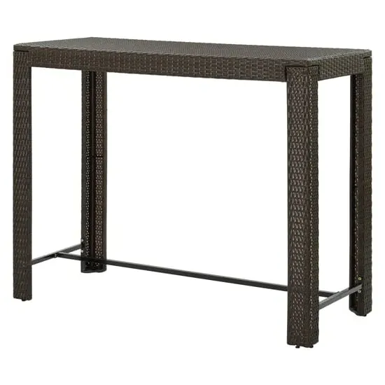 Yuna Garden Bar Table - Brown, Poly Rattan