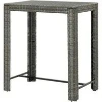 Yuna Garden Bar Table - Grey, Poly Rattan