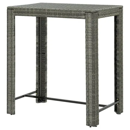 Yuna Garden Bar Table - Grey, Poly Rattan