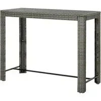 Yuna Garden Bar Table - Grey, Poly Rattan