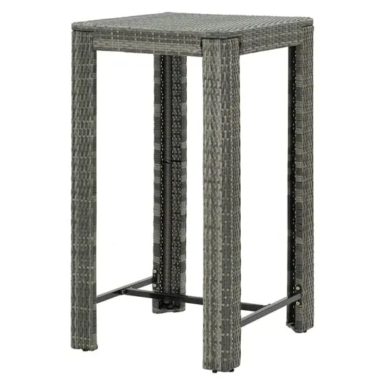 Yuna Garden Bar Table - Grey, Poly Rattan