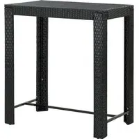 Yuna Rectangular Bar Table - Black, PE Rattan alternate view