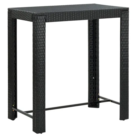 Yuna Rectangular Bar Table - Black, PE Rattan product