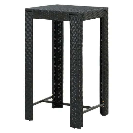 Yuna Square Outdoor Bar Table - Black, PE Rattan product