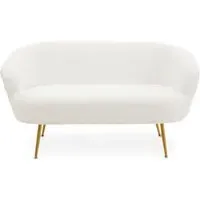 Yurga 2-Seater Sofa - White, Teddy Fabric