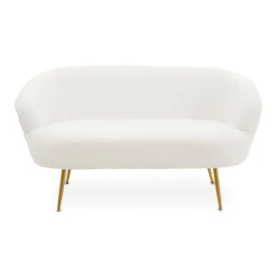 Yurga 2-Seater Sofa - White, Teddy Fabric