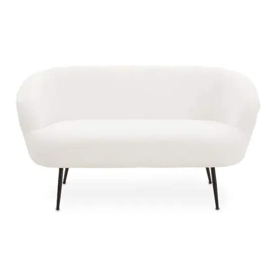 Yurga 2-Seater Sofa - White, Teddy Fabric image