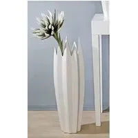 Zack Floor Vase - Matt White, Ceramic