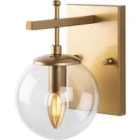 Zahar Wall Light with Glass Shade - Gold, Metal alternate view