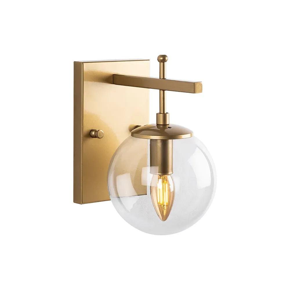 Zahar Wall Light with Glass Shade - Gold, Metal product
