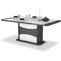 Zaire Extending Dining Table - White, High Gloss