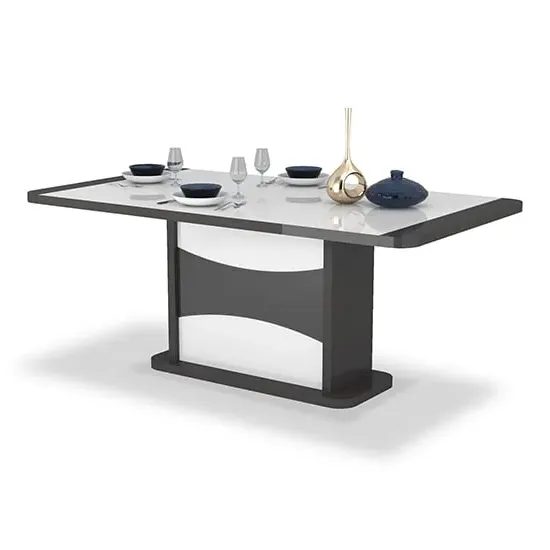 Zaire Extending Dining Table - White, High Gloss image