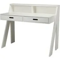 Zanbury Computer Desk with 2 Drawers - White, Pine