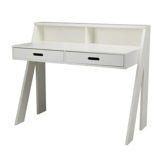Zanbury Computer Desk with 2 Drawers - White, Pine image