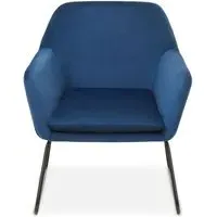 Zander Upholstered Armchair - Blue, Velvet