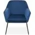 Zander Upholstered Armchair - Blue, Velvet