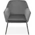 Zander Upholstered Armchair - Grey, Velvet