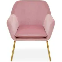Zander Upholstered Armchair - Pink, Velvet