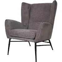 Zanesville Accent Chair with Black Legs - Grey, Fabric