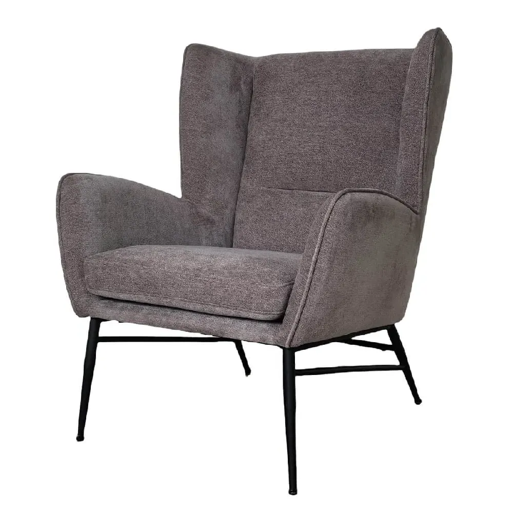 Zanesville Accent Chair with Black Legs - Grey, Fabric image