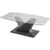 Zanesville Coffee Table - Clear Glass, Dark Grey Wood