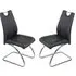 Zanesville Dining Chairs with Chrome Legs - Black, Leather