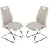 Zanesville Dining Chairs with Chrome Legs - Champagne, Leather
