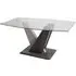 Zanesville Dining Table - Clear Glass, Dark Grey Wood