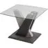 Zanesville End Table - Clear Glass, Dark Grey Wood