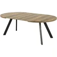 Zanesville Round Extending Dining Table - Oak, Black