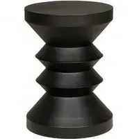 Zanesville Round Lamp Table - Black, Metal