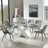 Zanti Glass Dining Table with 6 Pekato Chairs - White, Glass