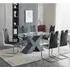Zanti Glass Dining Table with 6 Petra Chairs - Grey, Glass