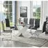 Zanti Glass Dining Table with 6 Symphony Chairs - White, Glass
