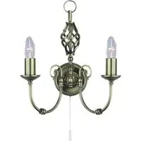 Zanzibar 2-Light Wall Bracket with Twisted Column - Antique Brass