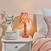 Zapopan 20cm Wood Table Lamp - Pink, Clay