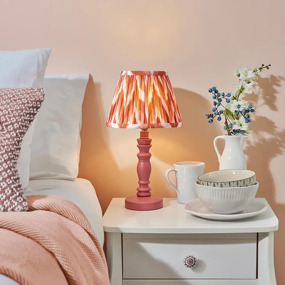 Zapopan 20cm Wood Table Lamp - Pink, Clay