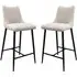 Zaria Bar Chairs Set of 2 - Ivory, Fabric