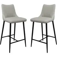 Zaria Bar Chairs - Taupe, Faux Leather