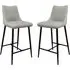 Zaria Bar Chairs - Taupe, Faux Leather