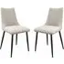 Zaria Dining Chairs In Pair - Ivory, Fabric