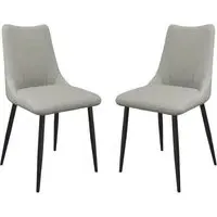 Zaria Dining Chairs in Pair - Taupe, Faux Leather