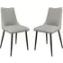 Zaria Dining Chairs in Pair - Taupe, Faux Leather